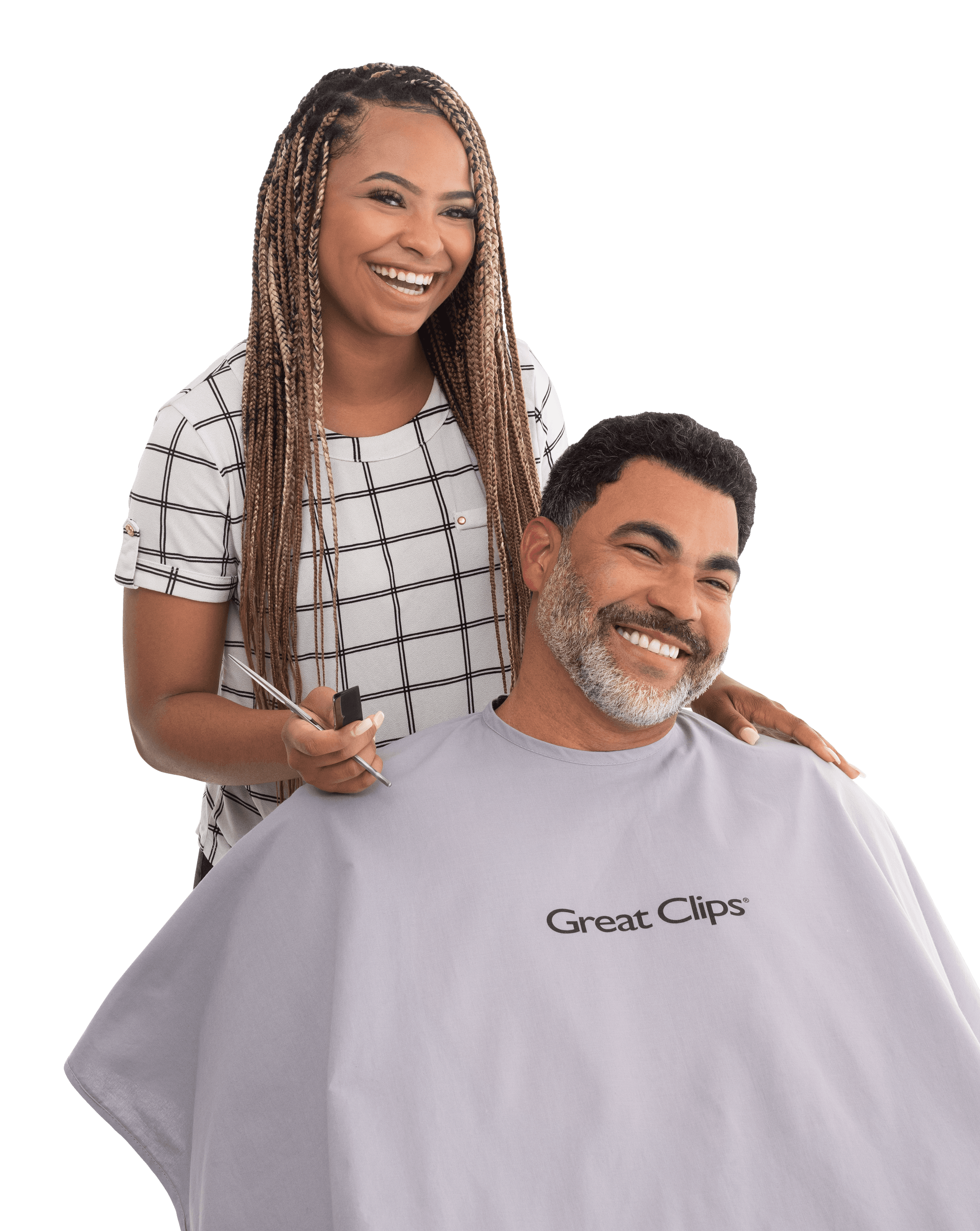 Stylist with braids working with a male client in an HDKP salon